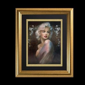 Marilyn Monroe Art Print Painting Framed and Matted 15x17 Antique Gold